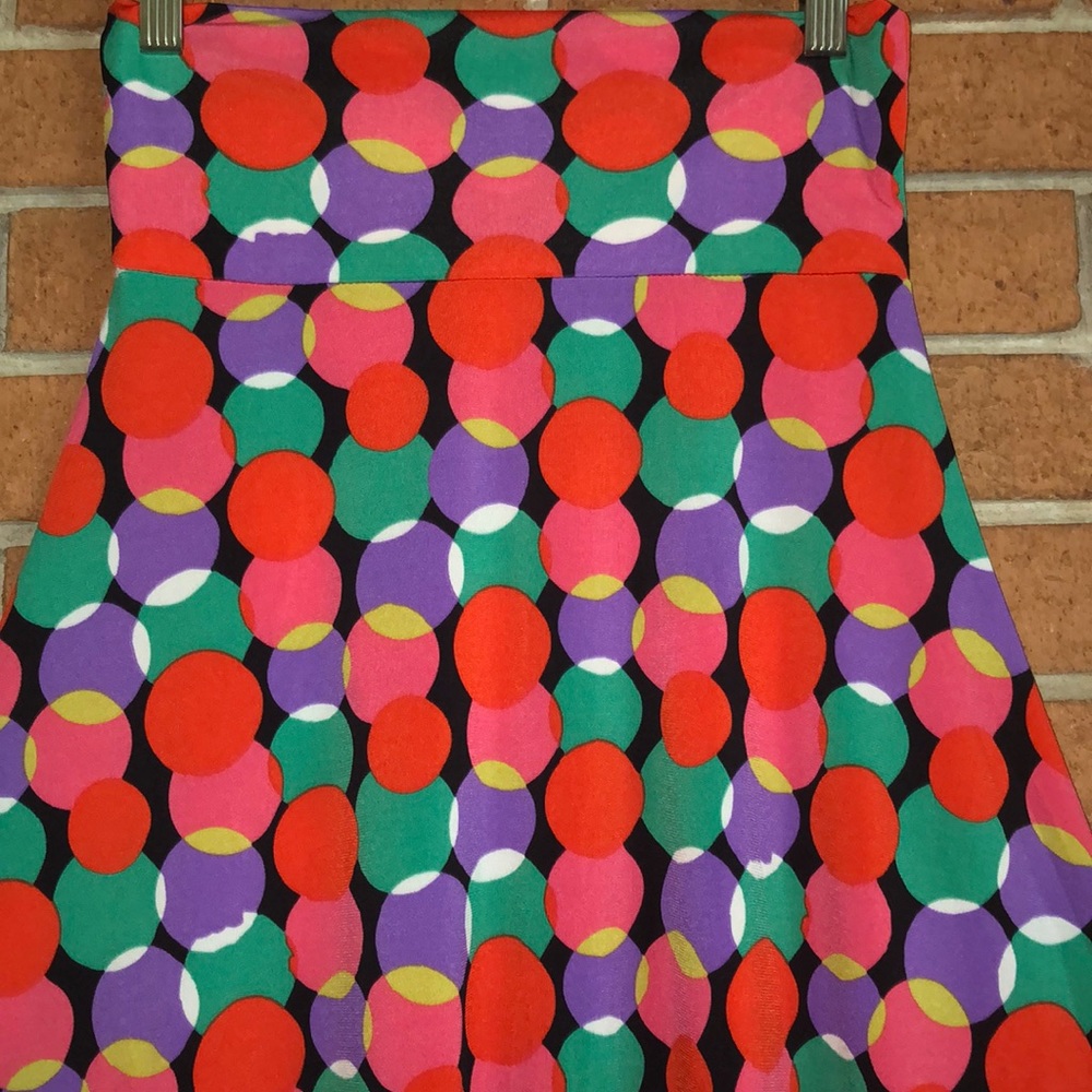 🟣LULAROE🟣POLKA DOT PRINTED A-LINE SKIRT🟣 - Picture 2 of 5